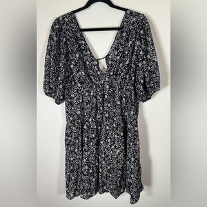 NWT Xirena Nissa dress Night blossom sz XL puff sleeve cut out floral flouncy